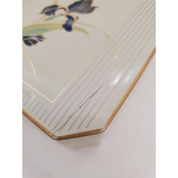 Vintage Japanese Otagiri iris set of 6 coasters in small trinket box - Picture 4 of 10